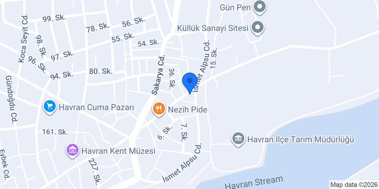 İnci Sigorta Acenteliği Ltd.Şti Havran Şubesi konumu