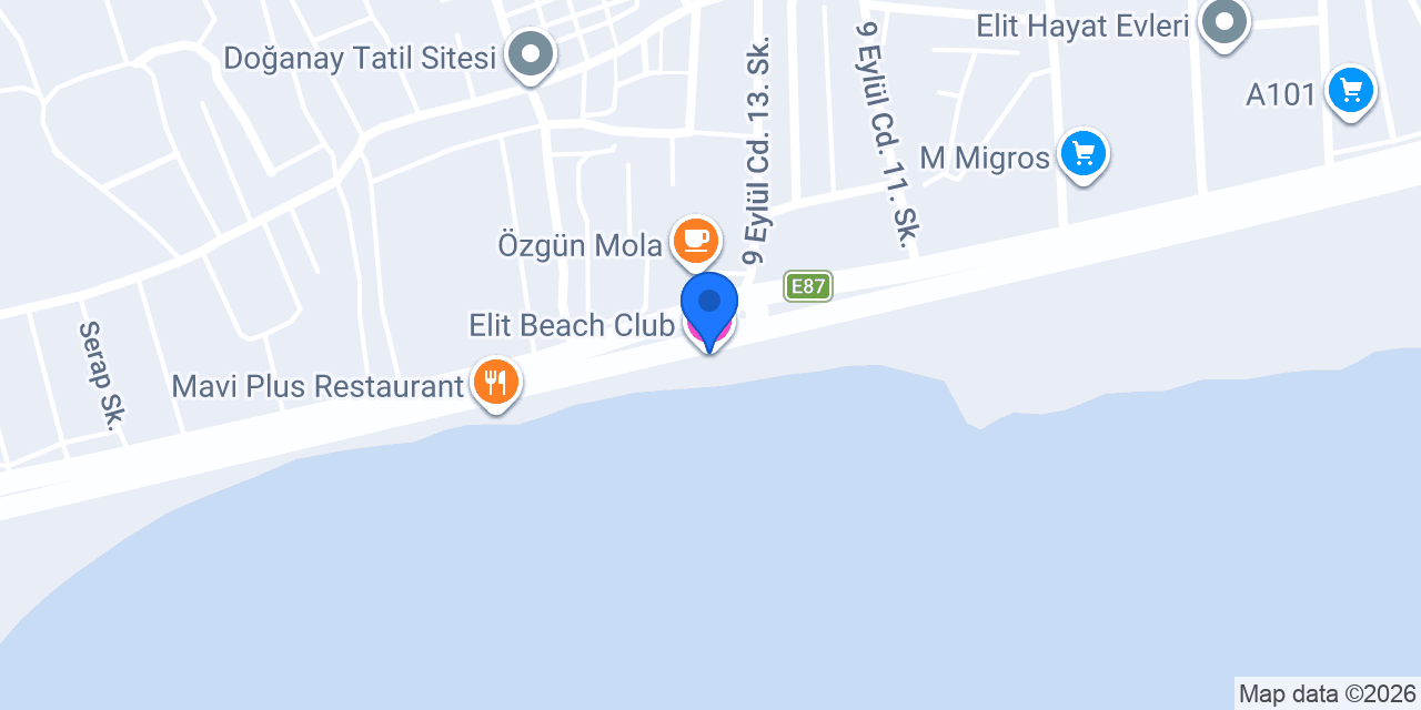 Elit Beach Club konumu