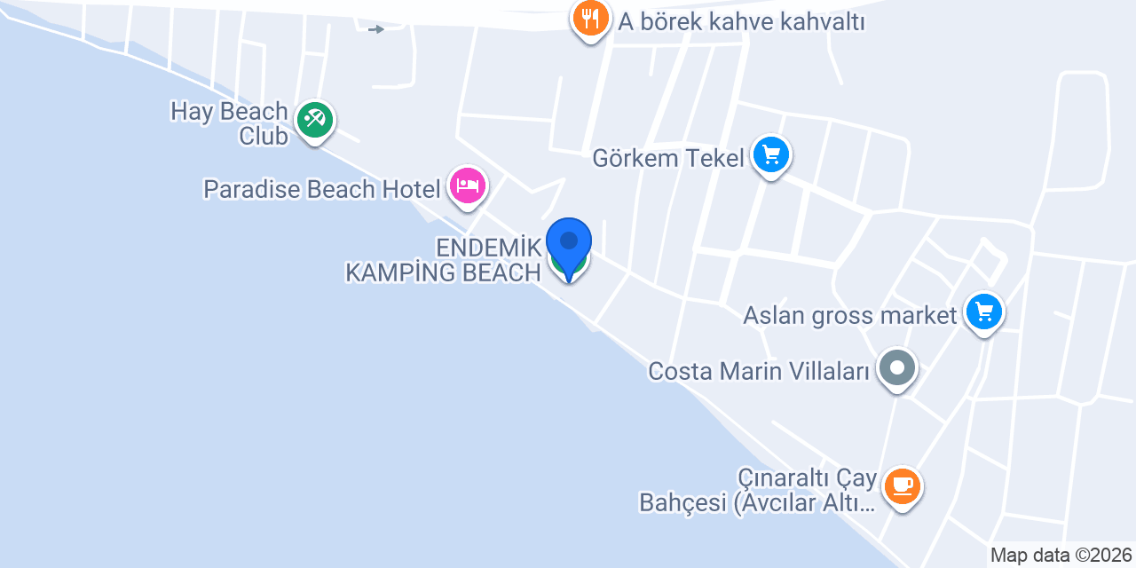 ENDEMİK KAMPİNG BEACH konumu