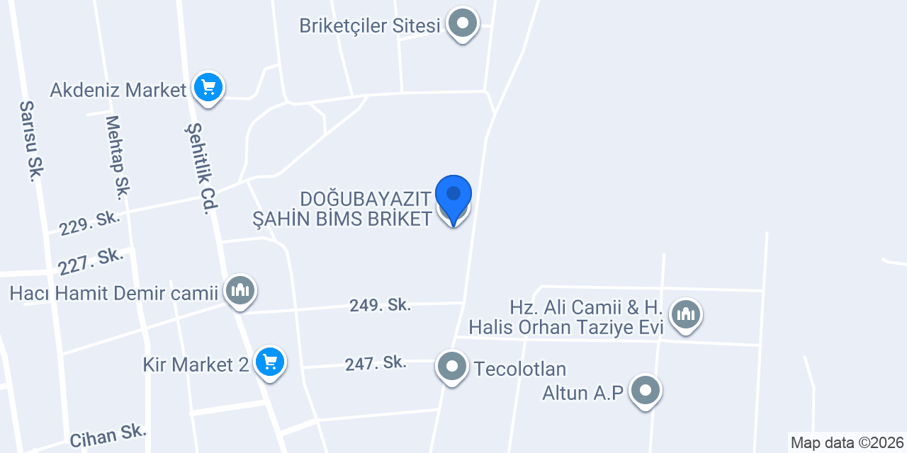 DOĞUBAYAZIT ŞAHİN BİMS BRİKET konumu