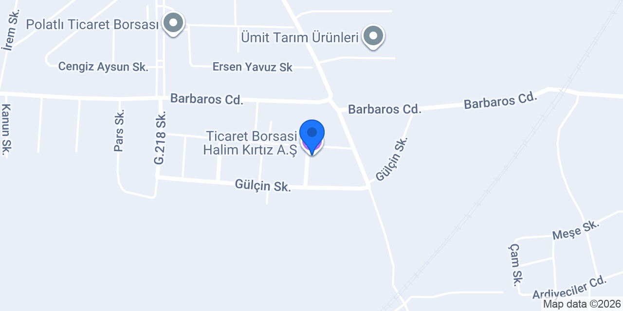 Ticaret Borsasi Halim Kırtız A.Ş konumu