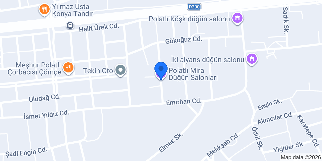 Polatlı Mira Düğün Salonları konumu
