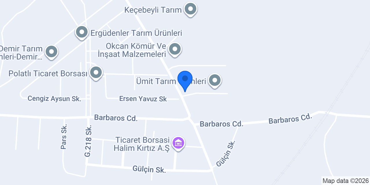 YEŞİLLER TARIM ÜRÜNLERİ konumu