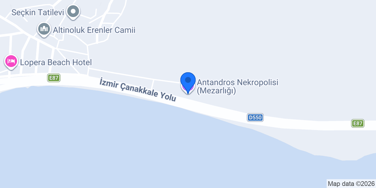 Antandros Nekropolisi (Mezarlığı) konumu