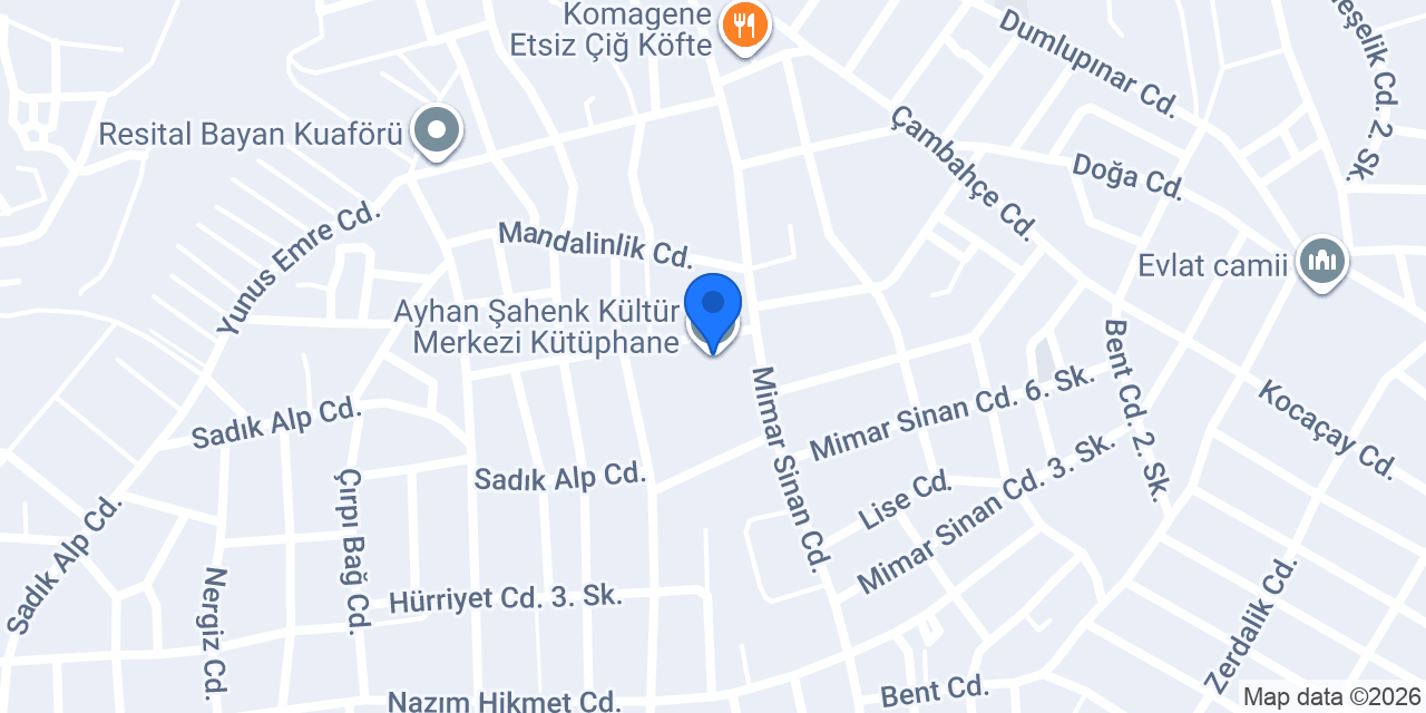 Ayhan Şahenk Kültür Merkezi Kütüphane konumu