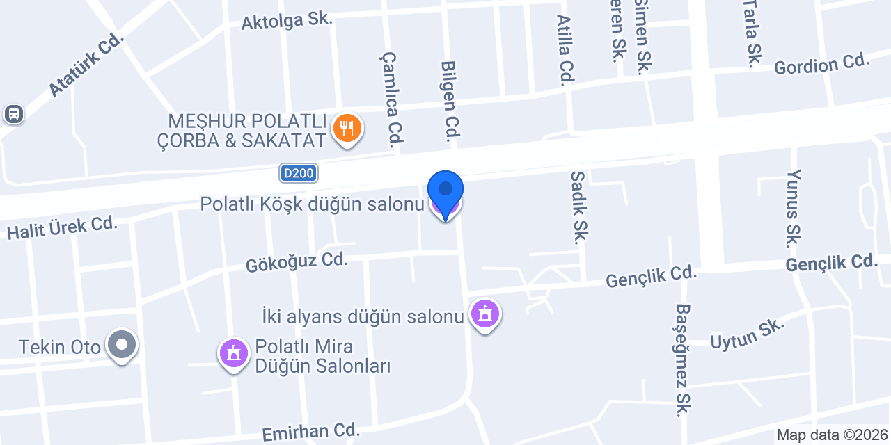 Polatlı Köşk düğün salonu konumu