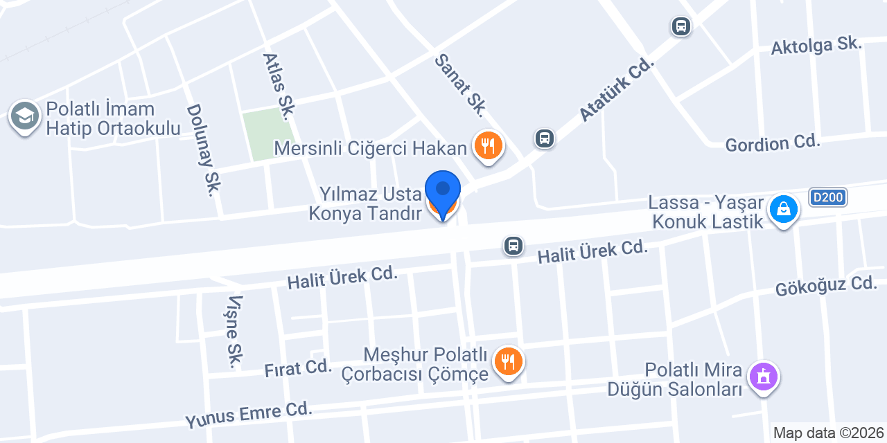 Yılmaz Usta Konya Tandır konumu