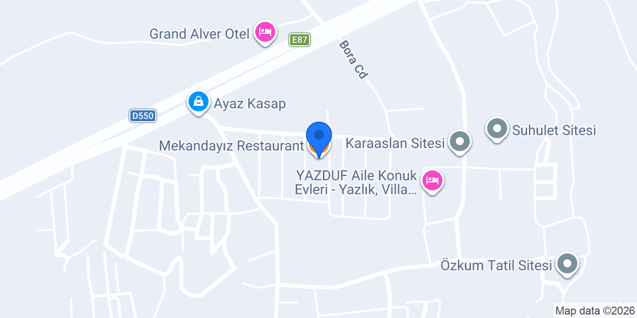 Mekandayız Restaurant konumu
