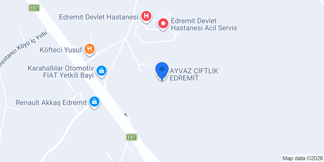 AYVAZ ÇİFTLİK EDREMİT konumu