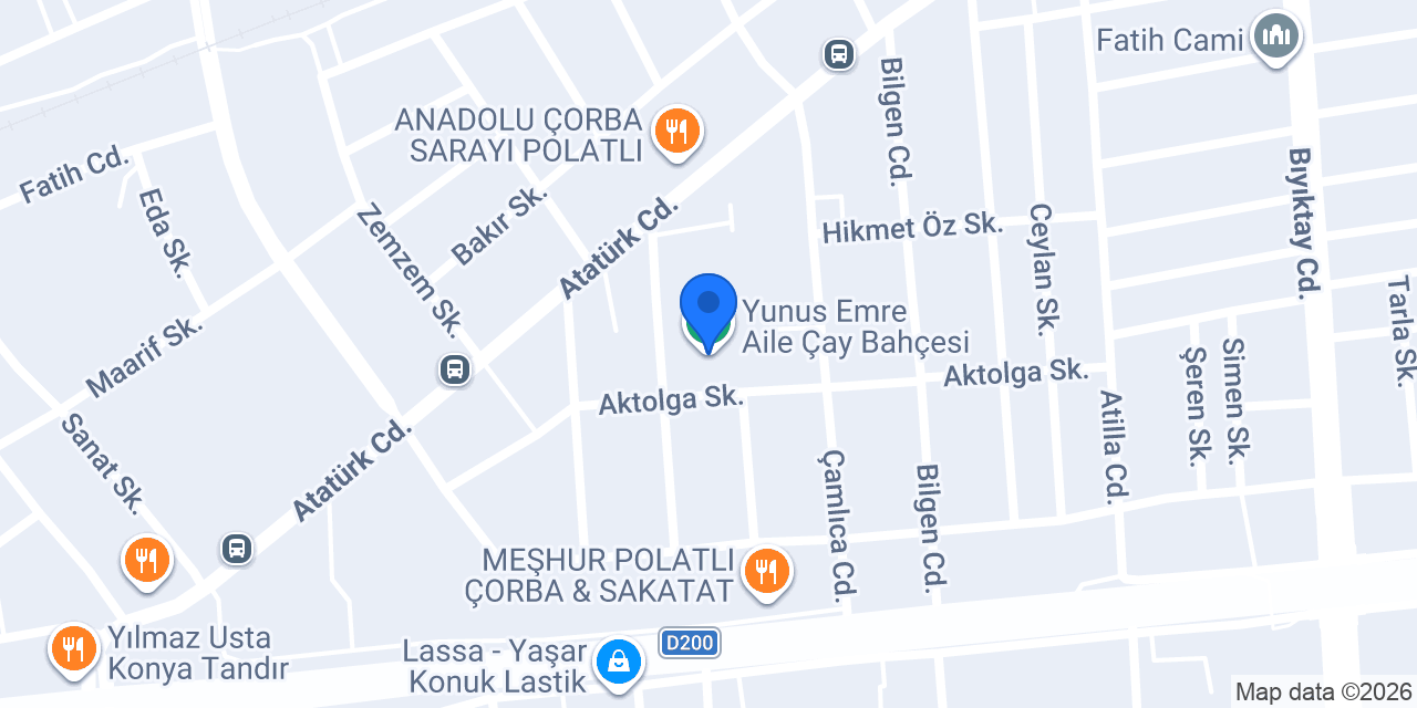 Yunus Emre Aile Çay Bahçesi konumu