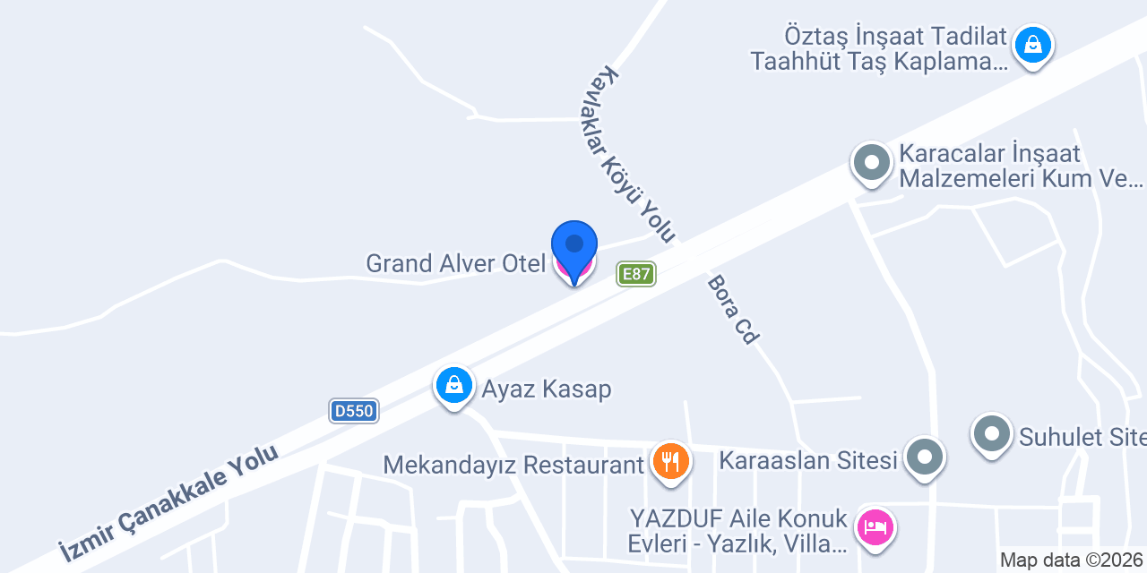 Grand Alver Otel konumu
