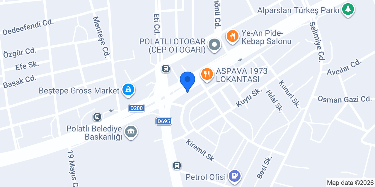 POLATLI ŞEHİR ARASI OTOBÜS konumu
