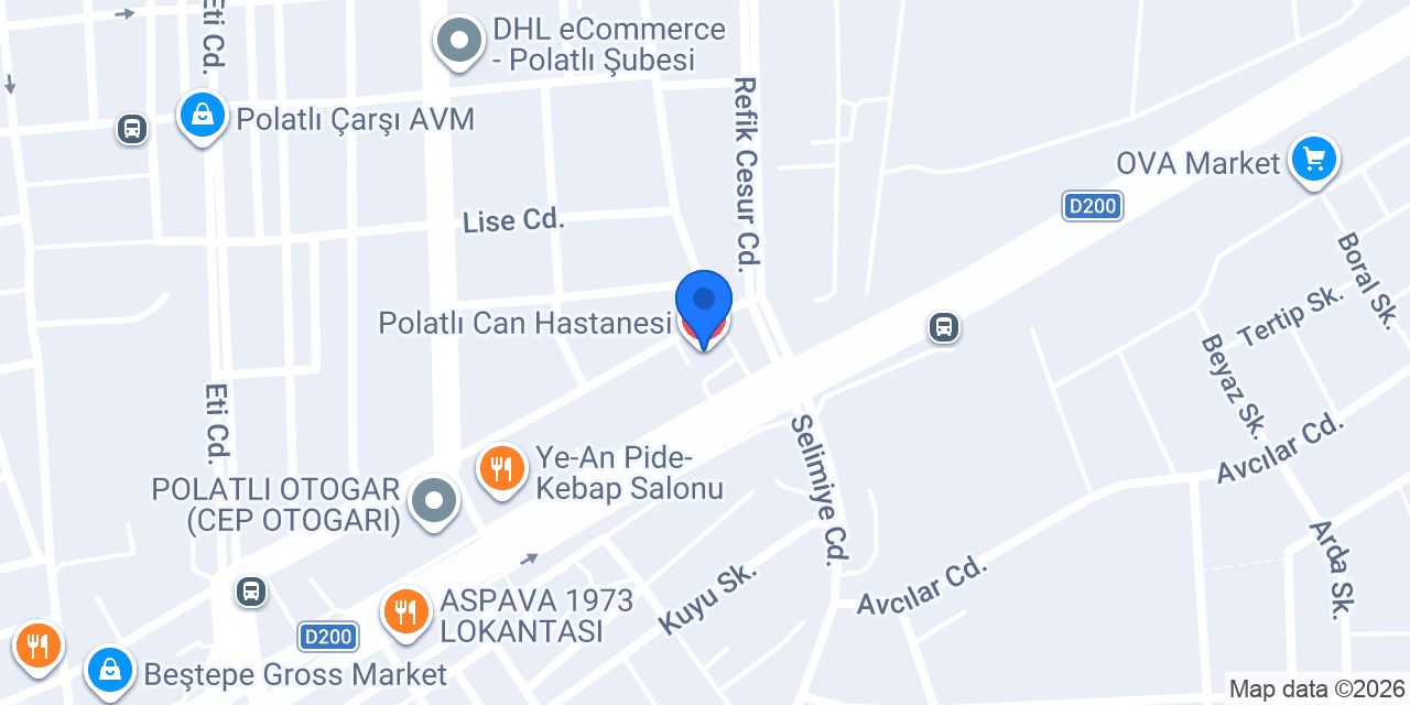 Polatlı Can Hastanesi konumu