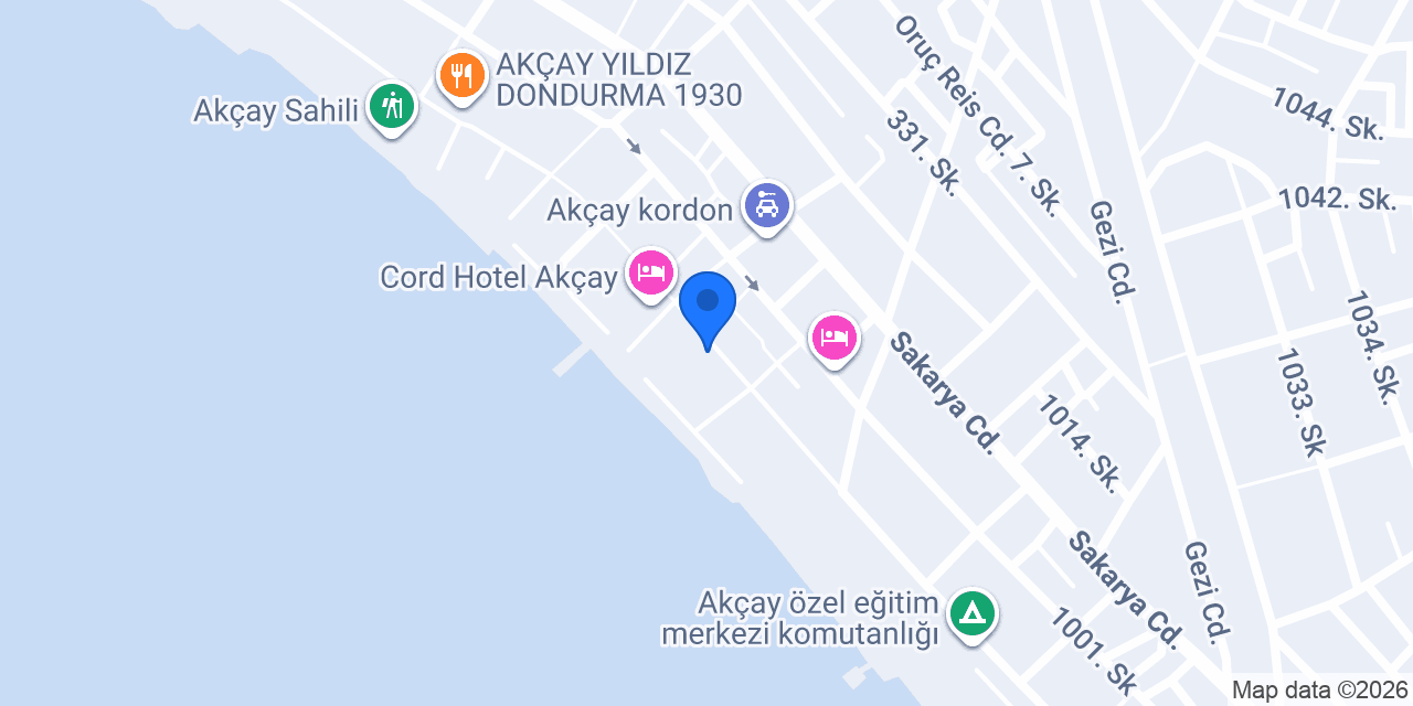 Öge Otel 2000 Akçay konumu