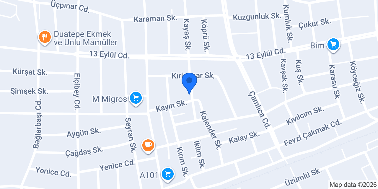 Aksüt Market Bakkal konumu