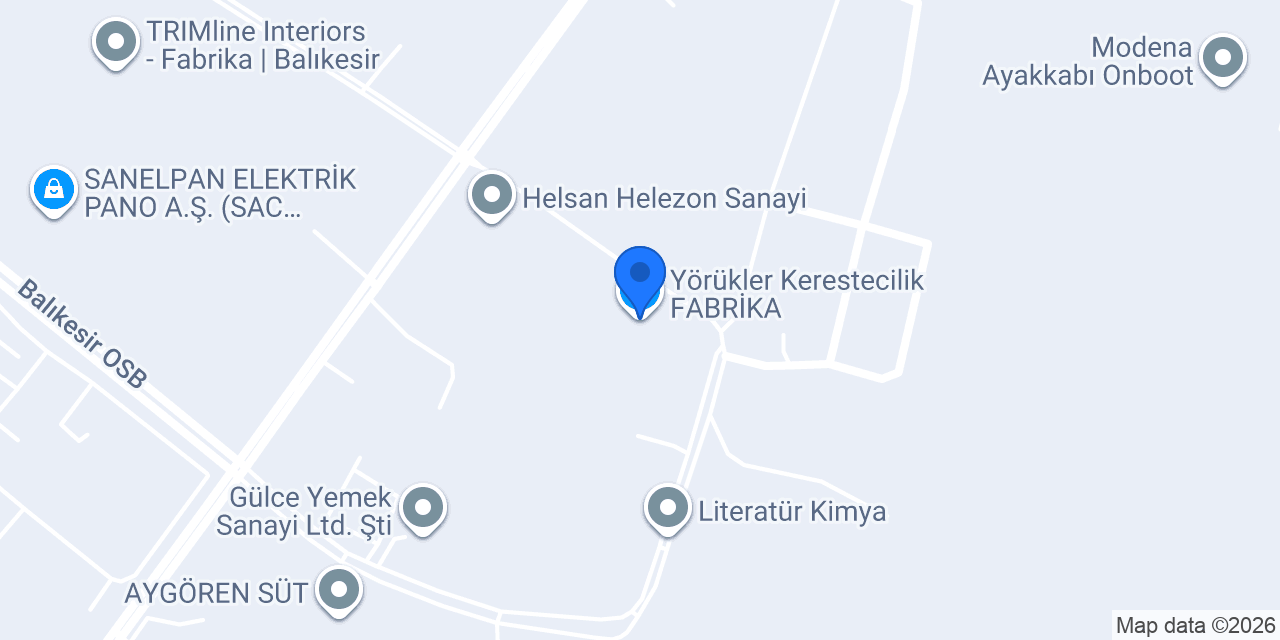 Yörükler Kerestecilik FABRİKA konumu