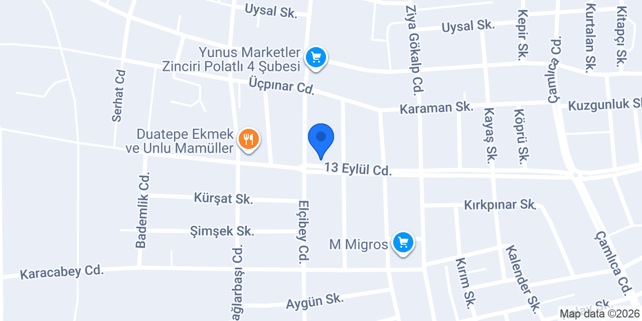 Köroğlu Alışveriş Merkezi 2 Şehitlik Şubesi konumu