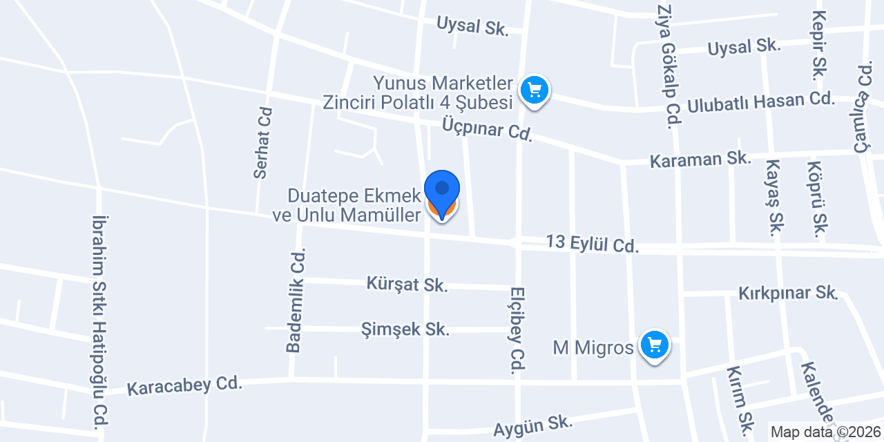 Duatepe Ekmek ve Unlu Mamüller konumu