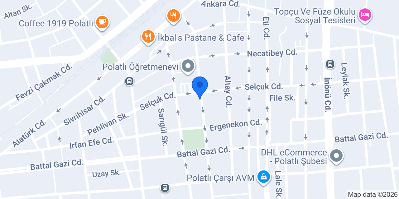 HAYAT ECZANESİ POLATLI konumu