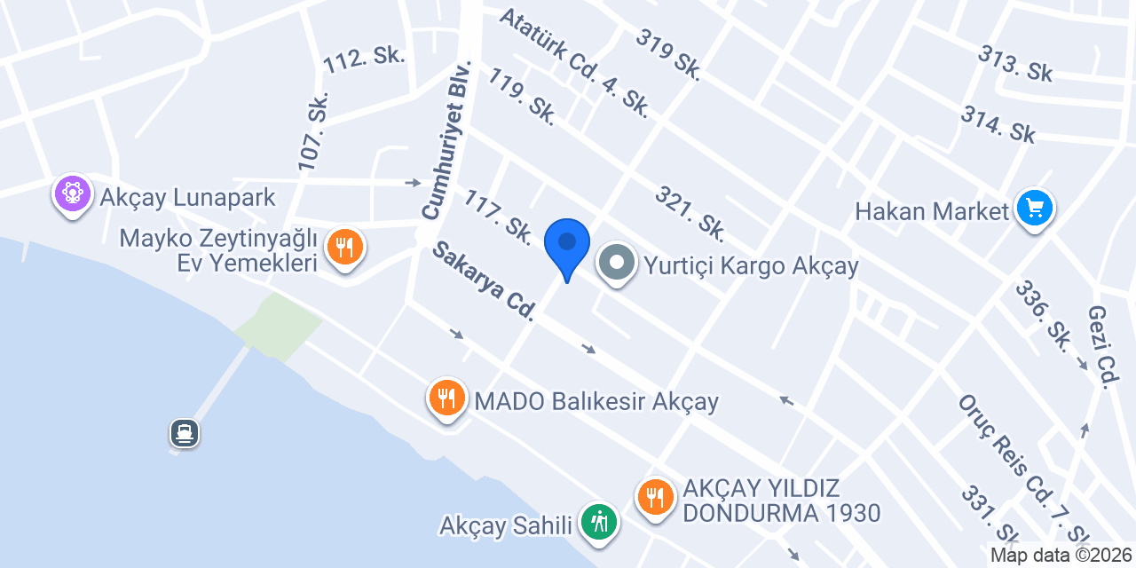 Akçay Veteriner Kliniği konumu