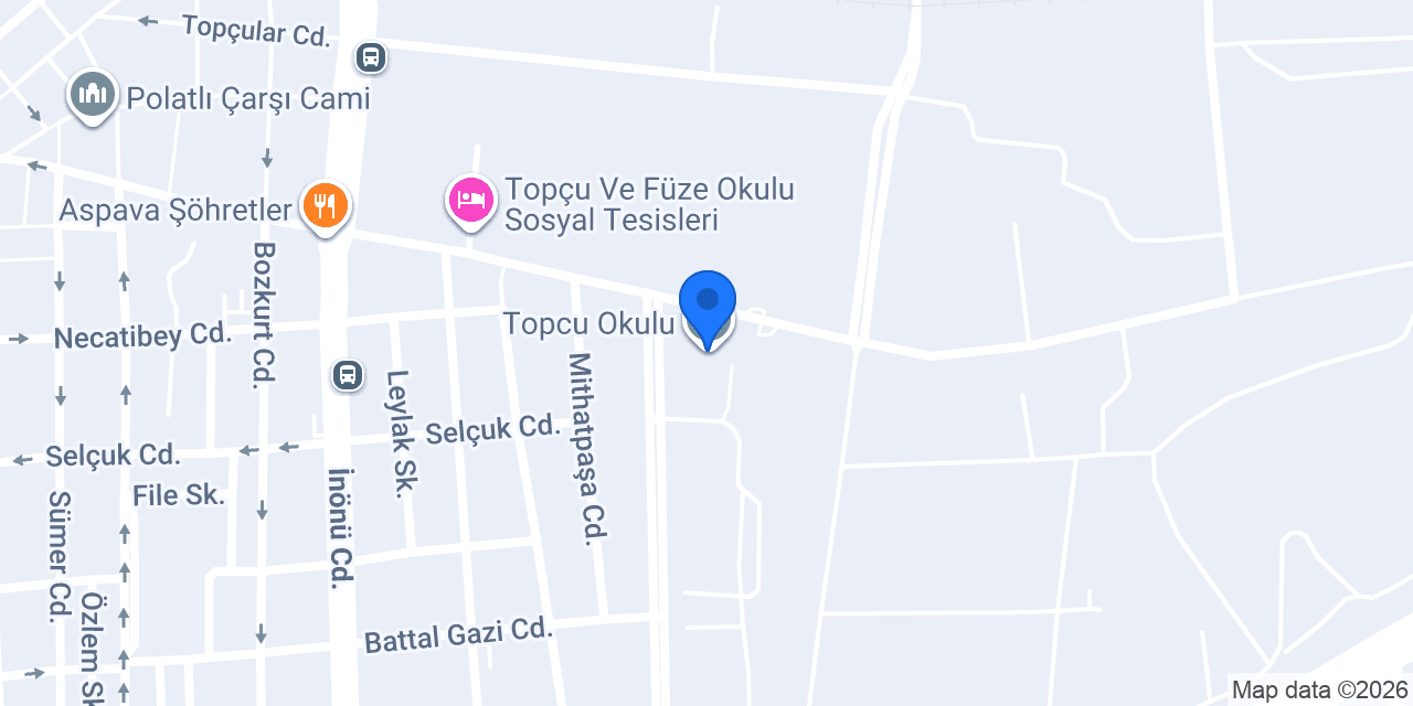 Topcu Okulu konumu