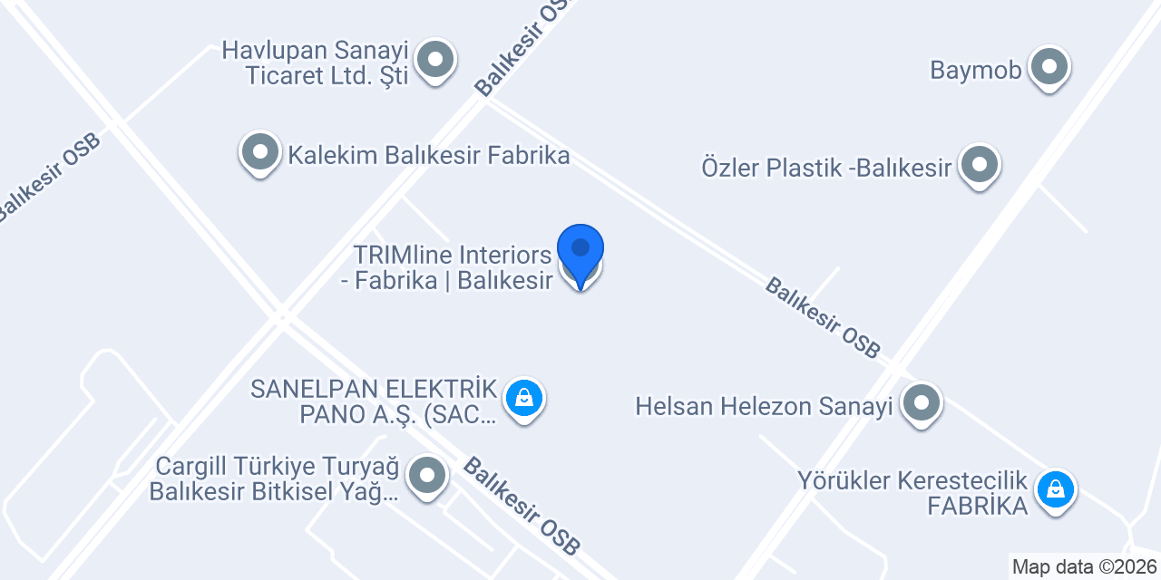 TRIMline Interiors - Fabrika | Balıkesir konumu