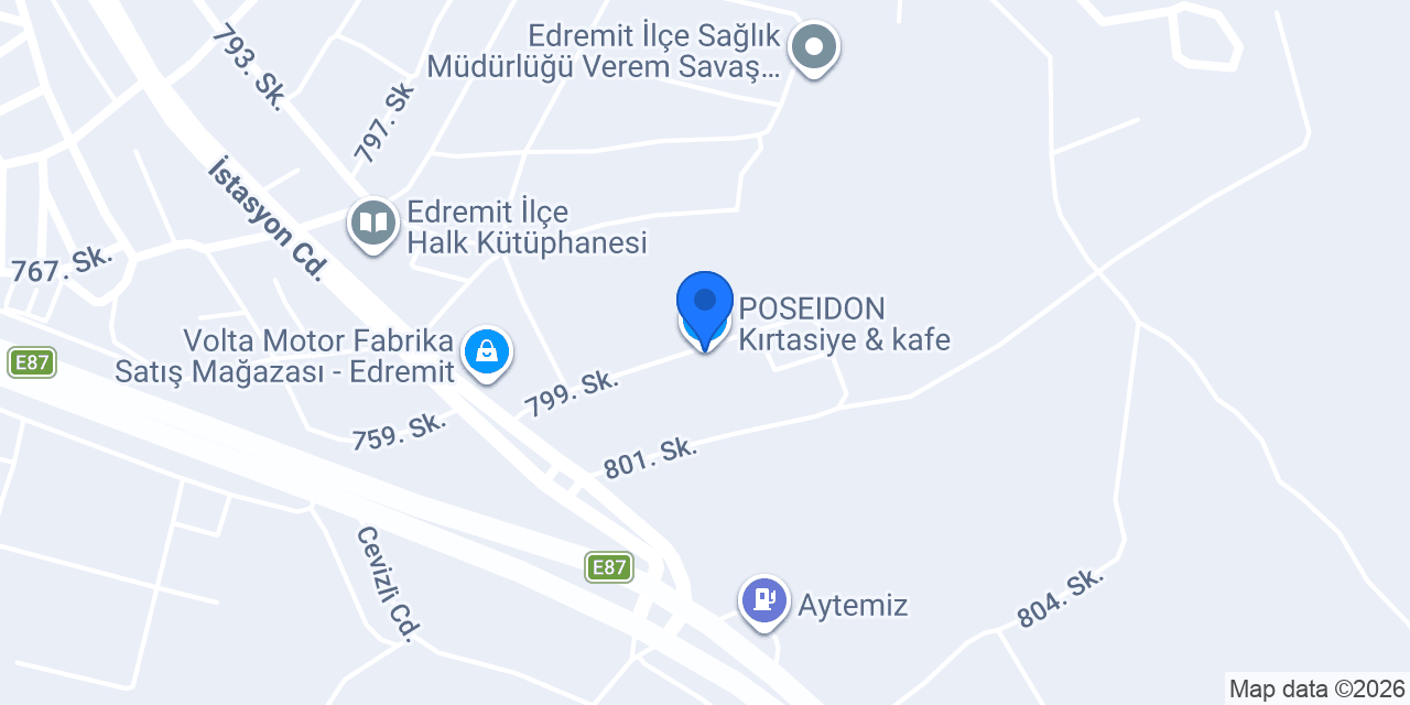 POSEIDON Kırtasiye & kafe konumu