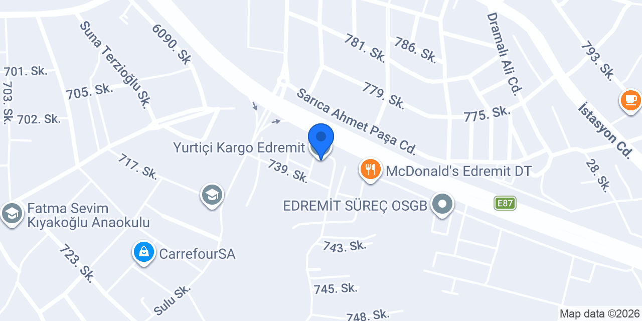 Yurtiçi Kargo Edremit konumu