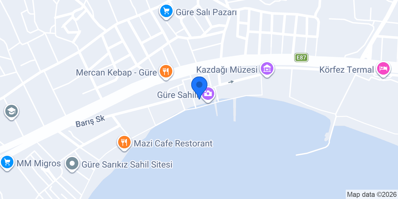 Güre yakamoz restaurant konumu