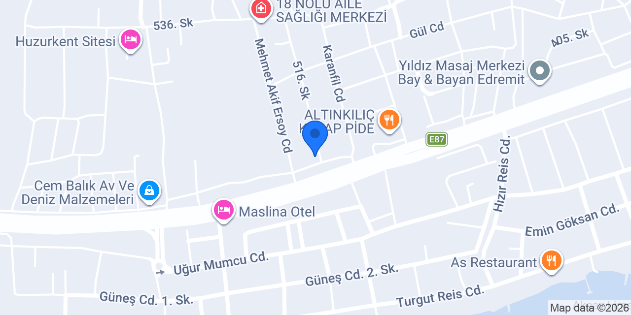 SUR Çelik Kapı-Edremit-Akçay-Balıkesir konumu