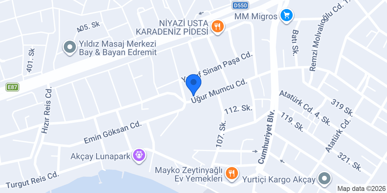 Özel Akçay Sürücü Kursu konumu