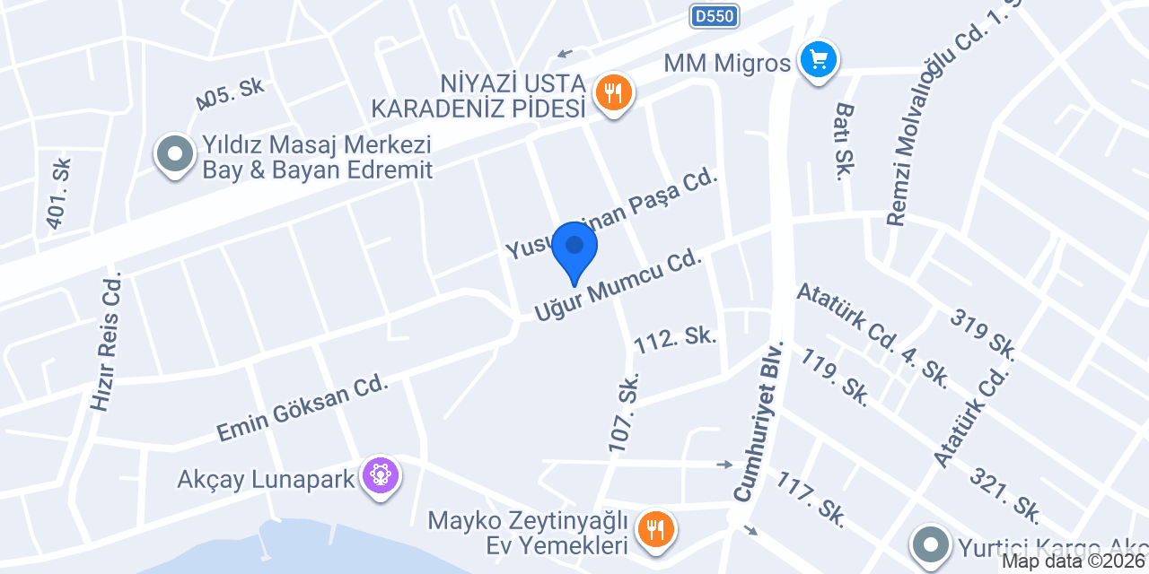 Akbank Akçay Şubesi konumu