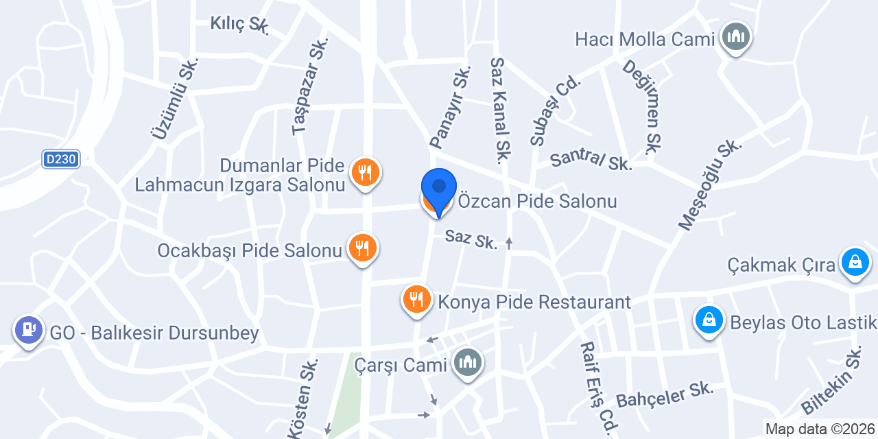 Özcan Pide Salonu konumu