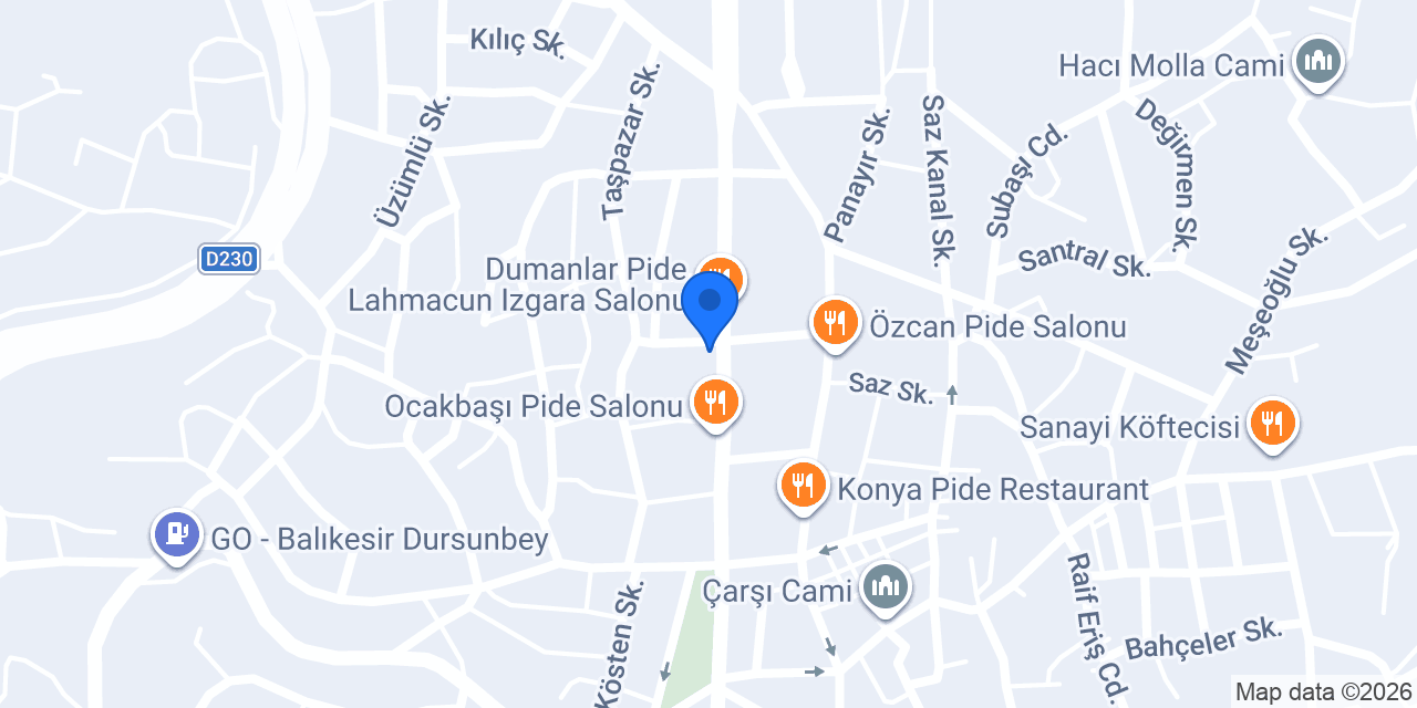 Aras Kargo Dursunbey Şubesi konumu