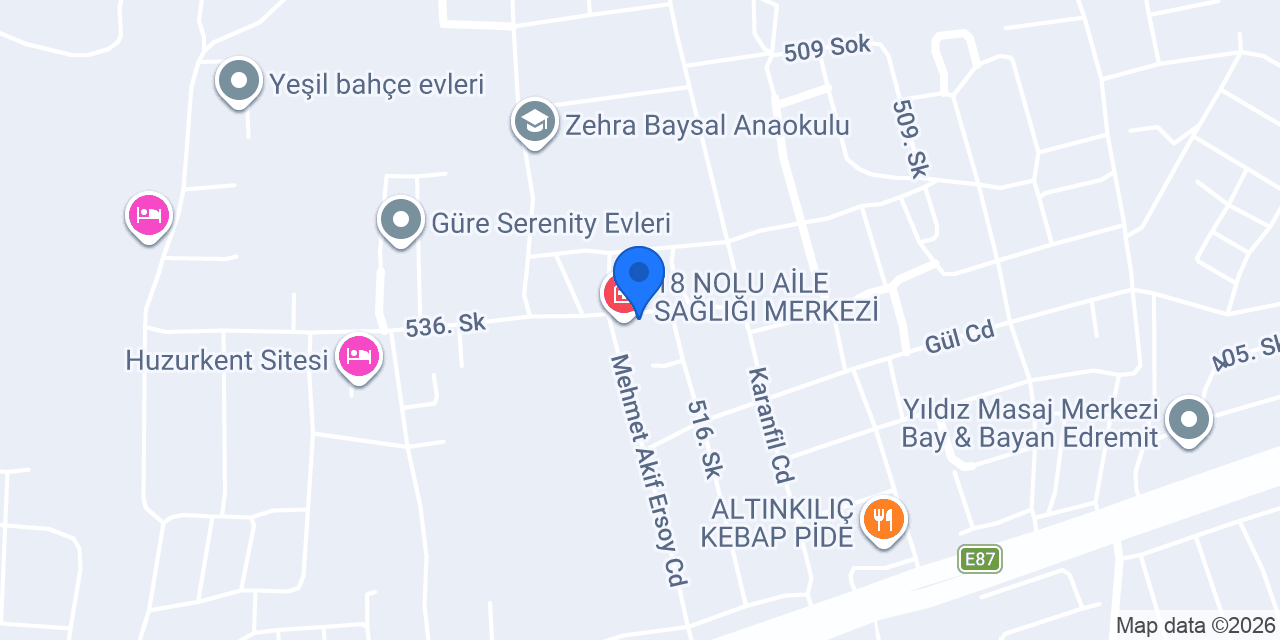 18 NOLU AİLE SAĞLIĞI MERKEZİ konumu