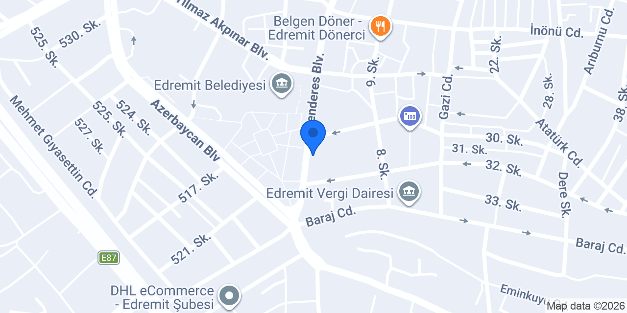 Gündoğan Bolçi Çikolata Edremit konumu