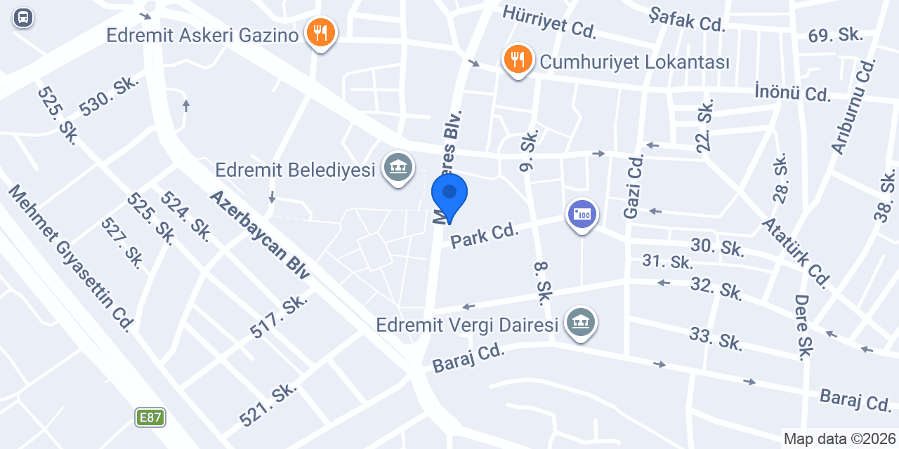 Bilgiçler Otel Edremit konumu