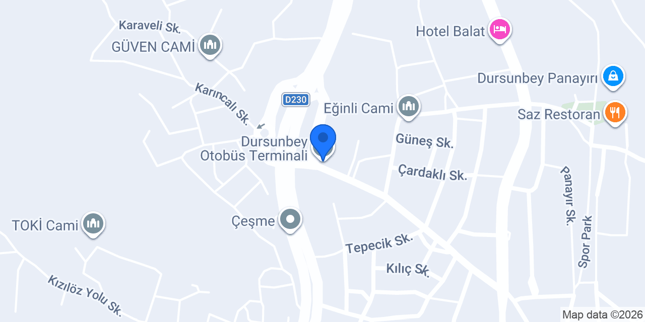 Dursunbey Otobüs Terminali konumu