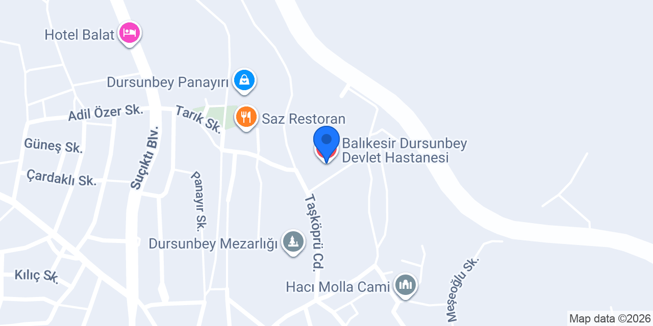 Balıkesir Dursunbey Devlet Hastanesi konumu