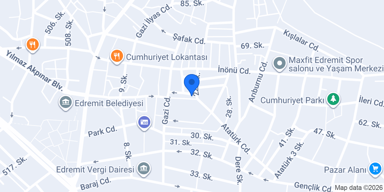 Edremit R. M. Ticaret Meslek Lisesi konumu