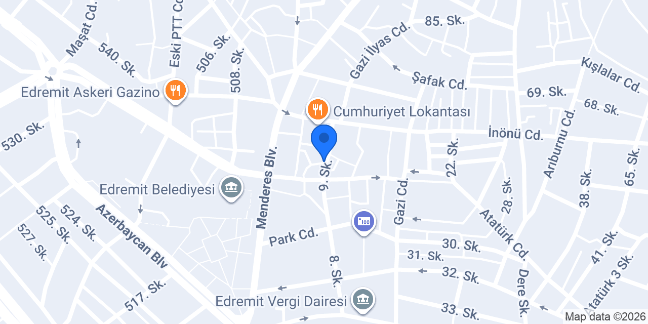 Berk Müzik Market Edremit konumu