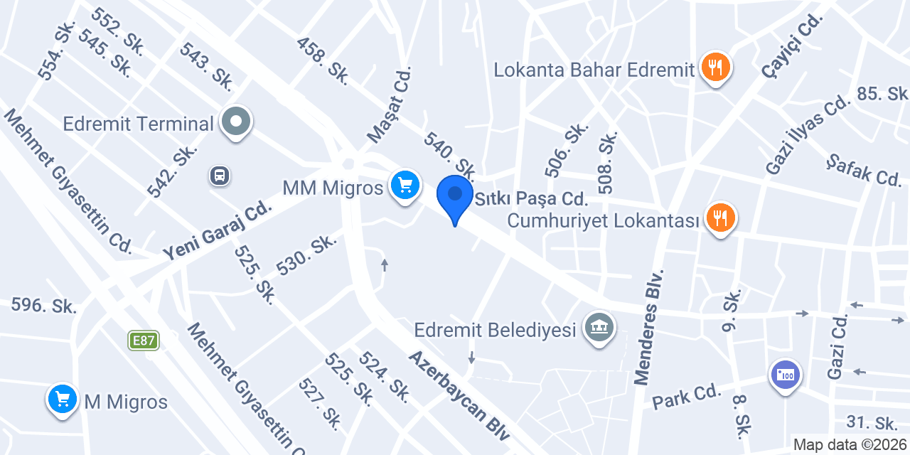 Edremit İlçe Emniyet Müdürlüğü konumu