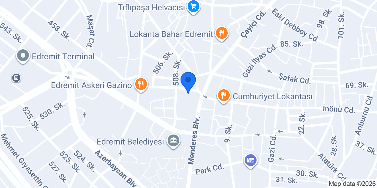 Şekerbank Edremit Şubesi konumu