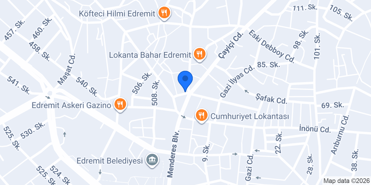Buğra Optik Edremit konumu