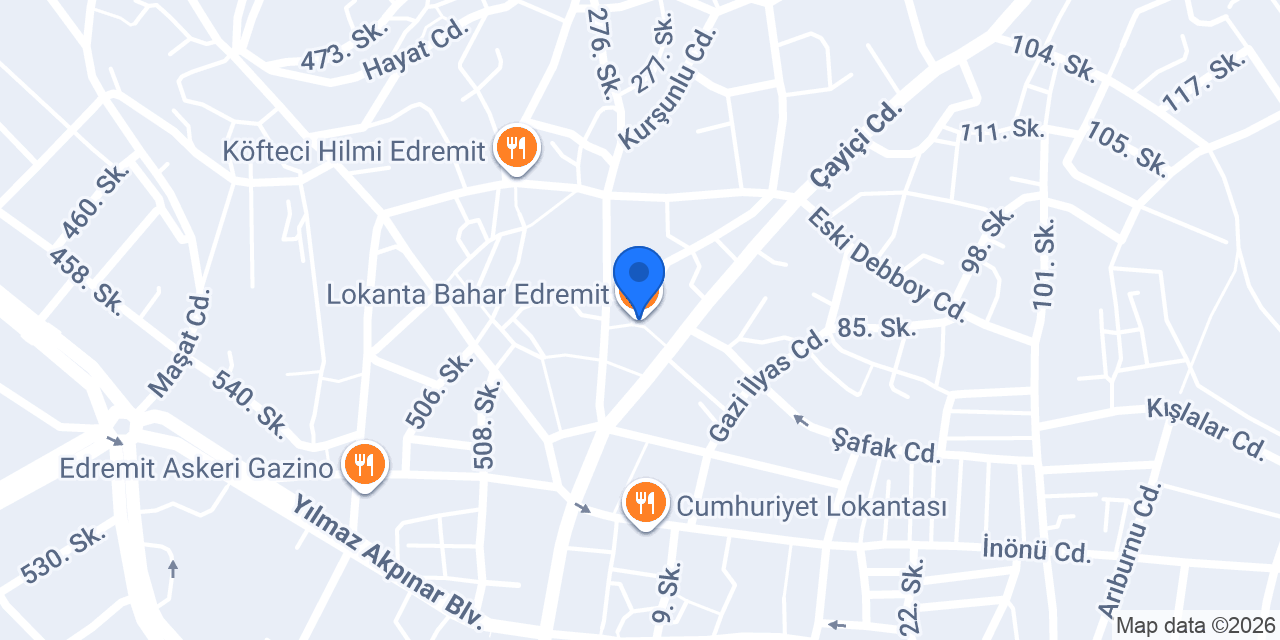 Lokanta Bahar Edremit konumu