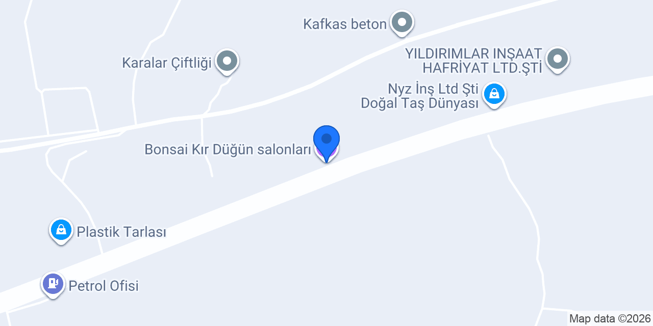 Bonsai Kır Düğün salonları konumu