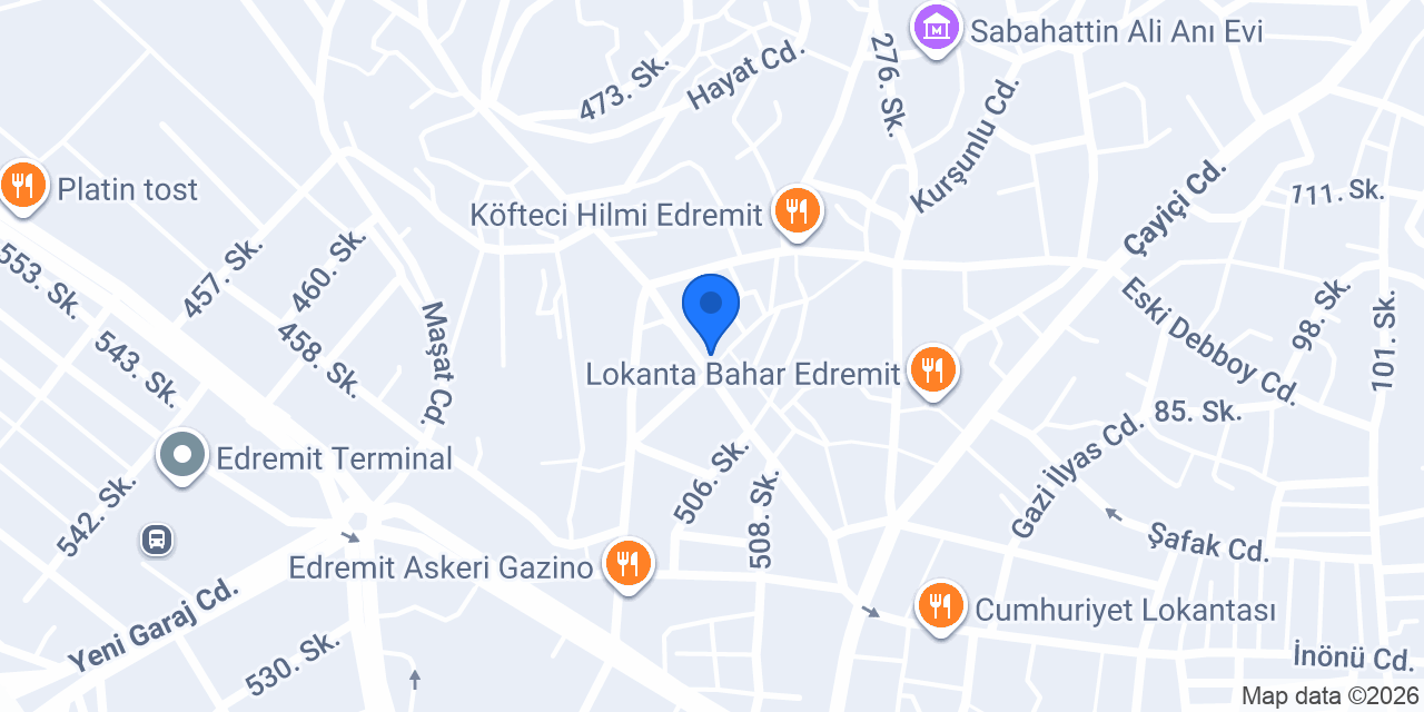 Zahireci Seyfi Yetginer A.Ş. konumu