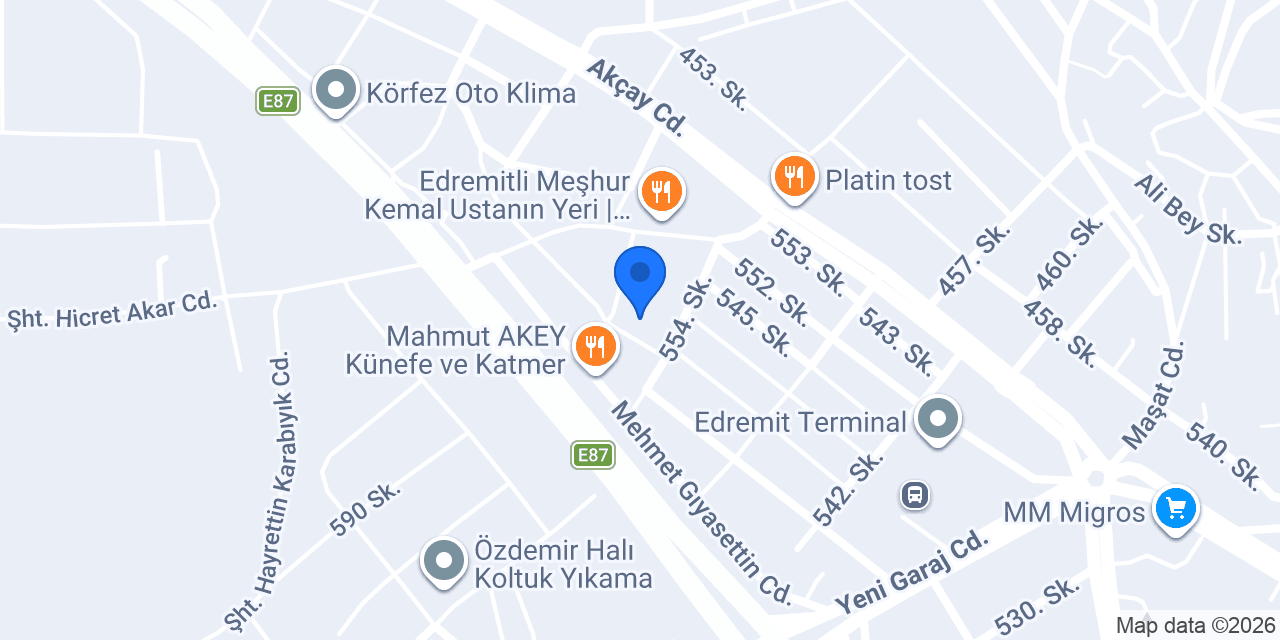 Üstek Koleji Edremit konumu