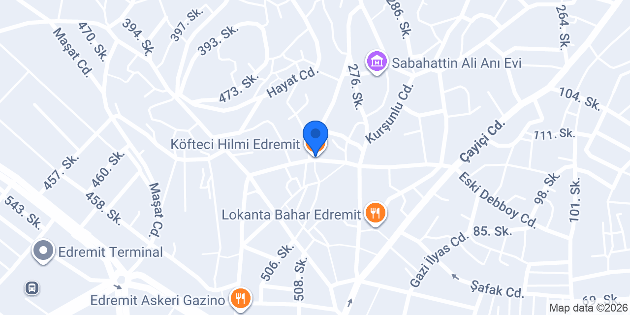 Köfteci Hilmi Edremit konumu
