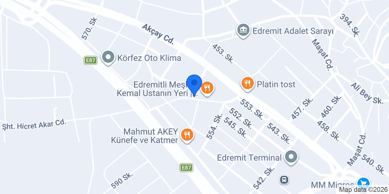Edremit klas rent a car konumu